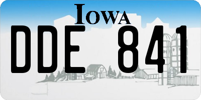 IA license plate DDE841