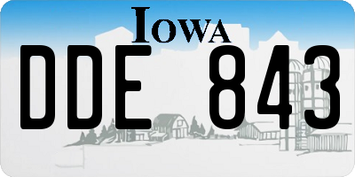 IA license plate DDE843