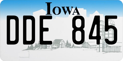 IA license plate DDE845