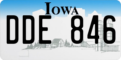 IA license plate DDE846