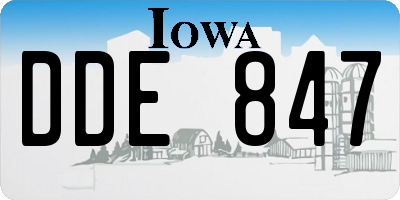 IA license plate DDE847