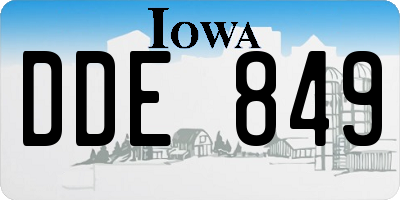 IA license plate DDE849