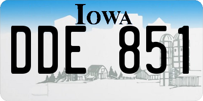 IA license plate DDE851