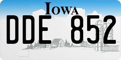 IA license plate DDE852