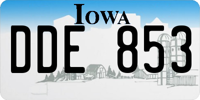 IA license plate DDE853