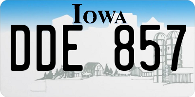 IA license plate DDE857