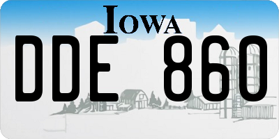 IA license plate DDE860