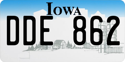 IA license plate DDE862