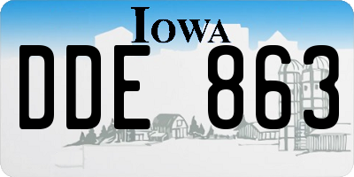 IA license plate DDE863