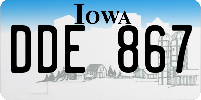 IA license plate DDE867