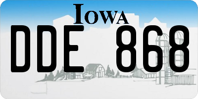 IA license plate DDE868