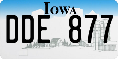 IA license plate DDE877