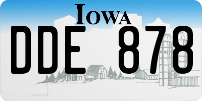 IA license plate DDE878