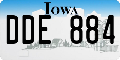 IA license plate DDE884