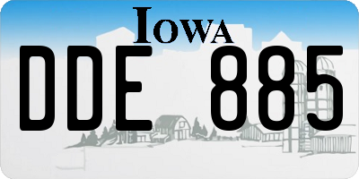 IA license plate DDE885