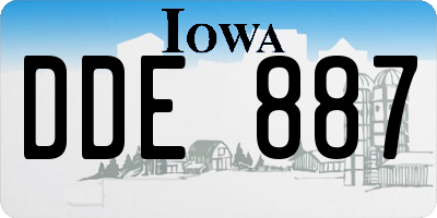 IA license plate DDE887