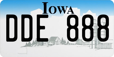 IA license plate DDE888