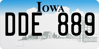 IA license plate DDE889