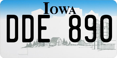 IA license plate DDE890