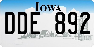 IA license plate DDE892