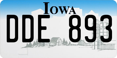IA license plate DDE893