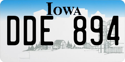 IA license plate DDE894