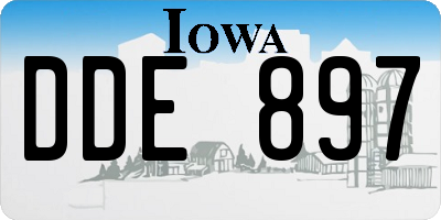 IA license plate DDE897