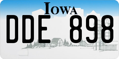 IA license plate DDE898