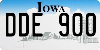 IA license plate DDE900