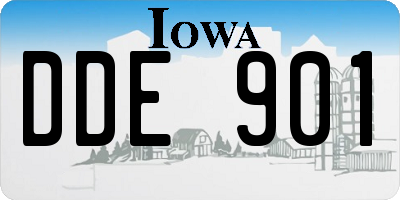 IA license plate DDE901