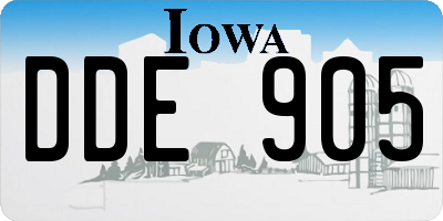 IA license plate DDE905
