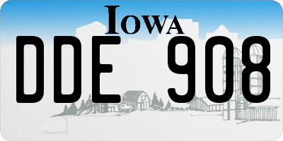 IA license plate DDE908
