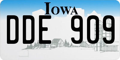 IA license plate DDE909