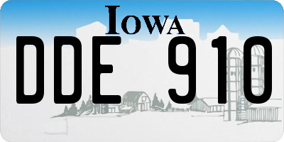 IA license plate DDE910