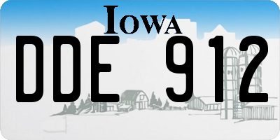 IA license plate DDE912