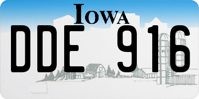 IA license plate DDE916