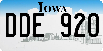 IA license plate DDE920