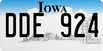 IA license plate DDE924