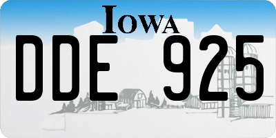 IA license plate DDE925