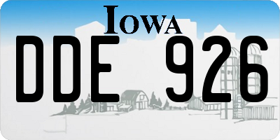 IA license plate DDE926