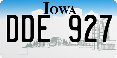 IA license plate DDE927