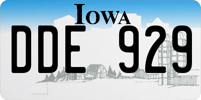 IA license plate DDE929