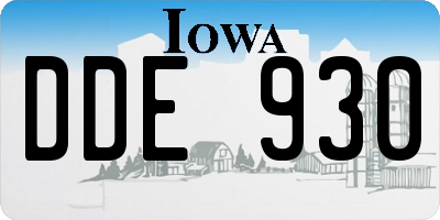 IA license plate DDE930