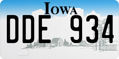 IA license plate DDE934