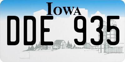 IA license plate DDE935
