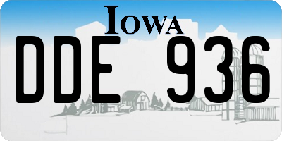 IA license plate DDE936
