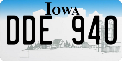 IA license plate DDE940