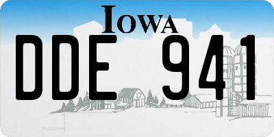 IA license plate DDE941