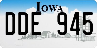 IA license plate DDE945