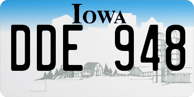 IA license plate DDE948